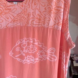 Vintage 90s peach rayon summer dress S